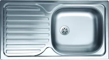 Chiuveta bucatarie inox satinat Kromevye N301 1 cuva 435 x 780 mm picurator pe stanga 
