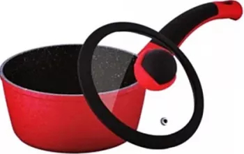Cratita din aluminiu cu interior granit Meisterklasse MK-1037 capac sticla 1.2 l 16 cm