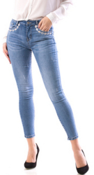 Jeansi dama Katy model cu paiete bumbac L albastru deschis 