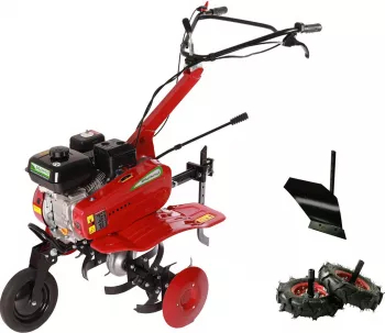 Motosapatoare Bronto WMA 500 3.8 KW 5 CP 196 cc 4T 50 - 80 cm pachet P3 cu adaptor roti cauciuc si plug dreapta 