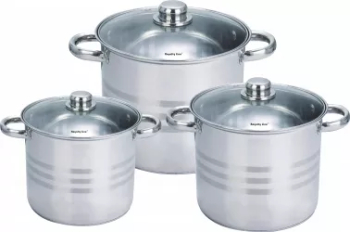 Set 3 oale cu capace ROYALTY-LINE RL-SP1 8.8 / 6.8 / 5.3 l 