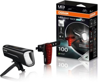 Set de lumini pentru biciclete fata si spate luminozitate pana la 100m Osram LEDsBIKE RACE 100Set 