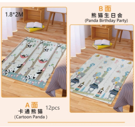 Covoras pentru Copii Flippy cu 2 Fete Model Panda-Petrecere +3 Luni 180x200x1 cm Multicolor 