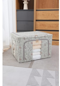 Cutie De Depozitare Flippy Pentru Haine Lenjerie Sosete Si Sutiene Material Textil 66L Model Fluturasi Gri 