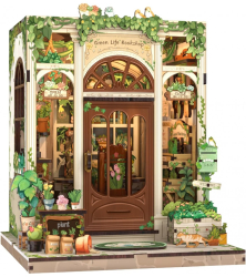 Puzzle 3D Cotor de carte DIY Green Life Bookshop Cutebee 196 piese 