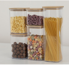 Set 5 Cutii depozitare pentru bucatarie Flippy 1x0.5 L 2x0.8 L 1x1.2 L 1x1.9 L 