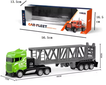 Camion semiremorca Transportor cu telecomanda incarcare USB acumulator inclus 45x7x10cm