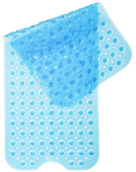 Covoras albastru antiderapant cu ventuze pentru suprafete umede cauciuc 100 x 40 cm 