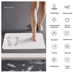 Covoras negru pentru baie Love Living ultra absorbant anti-alunecare model Marmura Lux 40 x 60 cm 