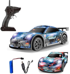 Masina cu telecomanda Drift Racing Car corp luminos roti rezerva incarcare USB acumulator inclus 3.7V 