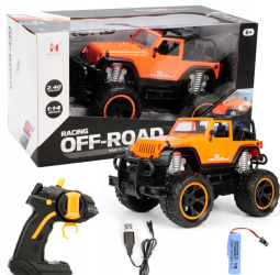 Masina Mega Truck OFF ROAD cu telecomanda lumini LED incarcare USB acumulator inclus 26x9x15 cm 