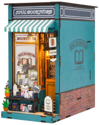 Puzzle 3D Casa de papusi in miniatura DIY Bookstore 32x21x5.5cm