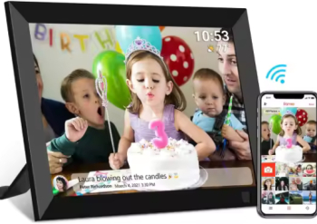 Rama foto digitala cu Wi-Fi ALQUALITY ecran tactil 10 1& HD IPS 1280x800 memorie 32 GB 1 GB RAM aplicatie Frameo slot USB 