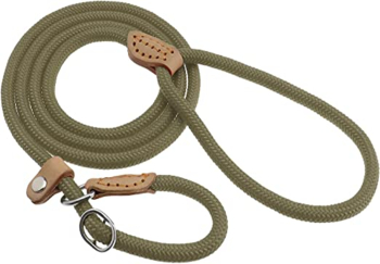 Lesa cordelina pentru caini cu opritor anti-tragere 10mm x 1.5m Verde Ropet 