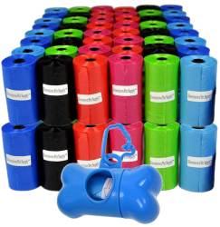 Set 900 de pungi igienice pentru caini pisici cu distributor in forma de os multicolor 