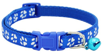 Zgarda ajustabila cu clopotel pentru caini si pisici 18-32cm/1cm Albastru Ropet 