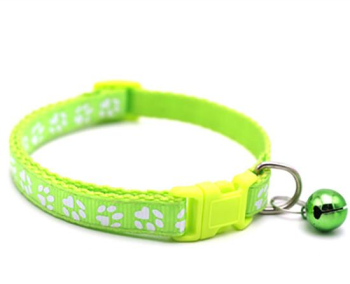 Zgarda ajustabila cu clopotel pentru caini si pisici 18-32cm/1cm Verde Ropet 