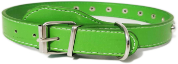 Zgarda Ropet din piele cu strasuri pentru caini 40cm/15mm Verde 