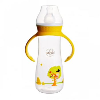 Biberon Pupaza din tei cu mânere 250 ml Minut Baby 3+