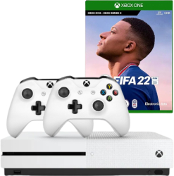 Consola Microsoft Xbox One S 500gb Second-Hand ALB + 2 Controllere + Joc FIFA 22 Second-Hand SH