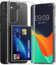 Husa Kwmobile cu slot card pentru Samsung Galaxy S22 Plus Transparent Policarbonat KWM000021RT001C 