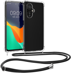 Husa Kwmobile cu snur pentru OnePlus Nord N30/Nord CE 3 Lite Transparent/Negru Silicon 61495.01 