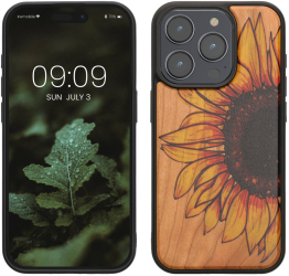 Husa Kwmobile pentru Apple iPhone 15 Pro Multicolor Lemn/Silicon KWM000020EI004C 