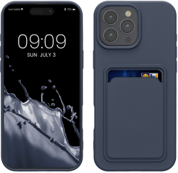 Husa Kwmobile pentru Apple iPhone 16 Pro Max Albastru inchis Silicon KWM000022UI004C 