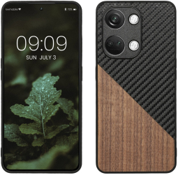 Husa Kwmobile pentru OnePlus Nord 3 5G Maro/Negru Lemn/Silicon 61769.01 