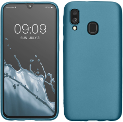 Husa Kwmobile pentru Samsung Galaxy A40 Albastru Silicon 48546.251 