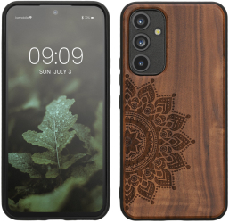 Husa Kwmobile pentru Samsung Galaxy A54 5G Maro Lemn/Silicon 60799.03 