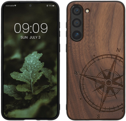Husa Kwmobile pentru Samsung Galaxy S23 Plus Maro Lemn/Silicon 61686.02 