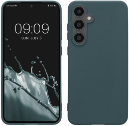 Husa Kwmobile pentru Samsung Galaxy S24 FE Verde inchis Silicon KWM000021WC005C 