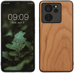 Husa Kwmobile pentru Xiaomi 13T/13T Pro Maro Lemn/Silicon KWM000020IQ003C 