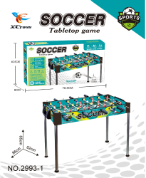 Masa de fotbal cu teren Flippy 8 manere cu Tablou Scor din Metal Lemn si ABS 78.5x9x40.5 cm cu Picioare Inalte Design Albastru pentru 