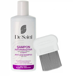 Sampon antiparazitar Dr. Soleil 2 ani+ 200 ml cu Pieptene inclus