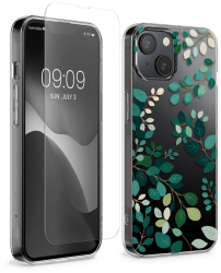 Set Husa si Folie de protectie Kwmobile pentru Apple iPhone 14/iPhone 13 Multicolor Silicon/Sticla securizata KWM000022TH002C 