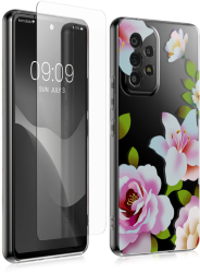Set Husa si Folie de protectie Kwmobile pentru Samsung Galaxy A53 5G Multicolor Silicon/Sticla securizata KWM000021SF003C 