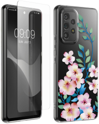 Set Husa si Folie de protectie Kwmobile pentru Samsung Galaxy A53 5G Multicolor Silicon/Sticla securizata KWM000021SF001C 