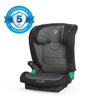 Scaun auto iSize Isofix Coccolle Eris 100-150 cm Tetiera si spatar reglabile Pozitie somn junior Cotiere confortabile Omologat R129 Bare 