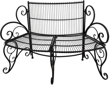 Banca gradina fier negru 134x54x92 cm