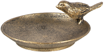 Bol decorativ Pasare metal auriu 10x9x4 cm 
