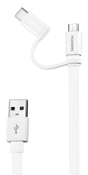 Cablu Huawei Micro USB si USB Type-C by ONSG® 1.5 Metri Alb Incarcare Rapida si Transfer de Date Compatibil Smartphone Tableta Dis