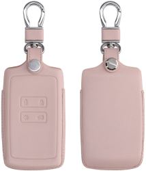 Husa Cheie Auto pentru Renault / Dacia - 4 Butoane - Keyless Go kwmobile Piele naturala Roz 54669.02 