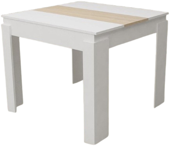 Masa sufragerie Viki 1 90x90 cm Alb si Strejar Sonoma