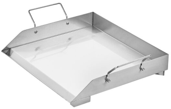 Plita cu fata neteda Otel Inoxidabil suprafata de gatit 448x370 mm 2 x manere jgheab scurgere grasime 