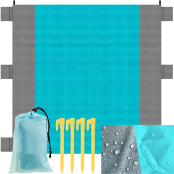 Covor impermeabil pentru plaja sau camping Zola 6 buzunare pentru stabilitate sau depozitare ancorele prindere sac de depozitare 208 x 