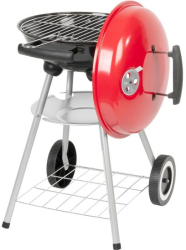 Gratar gradina cu carbuni grill rotund cu roti capac rafturi 34.5 cm 36x46.5x71 cm Pluto 