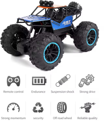 Masina Monster Truck OFF ROAD cu telecomanda lumini LED incarcare USB acumulator inclus 20.5x14x12.5cm