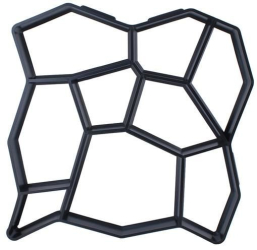Matrita pentru pavaj din beton turnat Zola model neregulat reutilizabila plastic 45 x 45 x 4.5 cm neagra 
